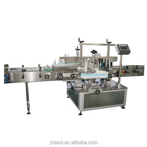 Machine d'étiquetage automatique double face haute précision contrôlée par PLC avec pompe et roulement pour bouteilles et canettes en verre/plastique/métal - Product Image 2