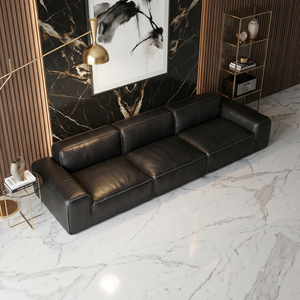 <span class=keywords><strong>Canapé</strong></span> 3 places en <span class=keywords><strong>cuir</strong></span> <span class=keywords><strong>beige</strong></span> moderne pour salon, meubles de luxe minimalistes - Product Image 2