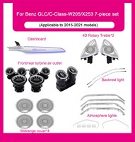 Kit d'éclairage d'ambiance automobile 64 couleurs pour Mercedes-Benz Classe C GLC W205 X253 LHD/RHD, éclairage intérieur de voiture, lumières LED