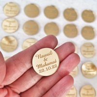 LITING Plaque Ronde Dorée en Acrylique Effet Miroir avec Nom et Date Personnalisables pour Panneaux Commémoratifs de Mariage Modèle Ykl118