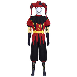 Costume de bouffon médiéval pour adulte, ensemble de <span class=keywords><strong>d</strong></span>éguisement de harlequin pour homme avec masque pour Halloween, fête de <span class=keywords><strong>carnaval</strong></span> - Product Image 6