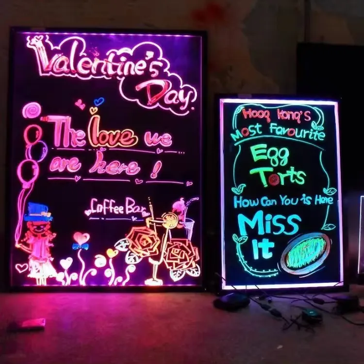Glowing Drawing Billboard Full Color Message Board Flashing Acrylic Led Writing Fluorescent Board