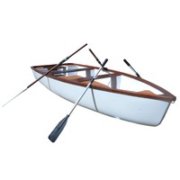 K232 - Bateau à rames composite Whitehall de 11,5 pieds en teck pour 3-4 personnes, idéal pour lac, rivière, yacht, usage de plaisance