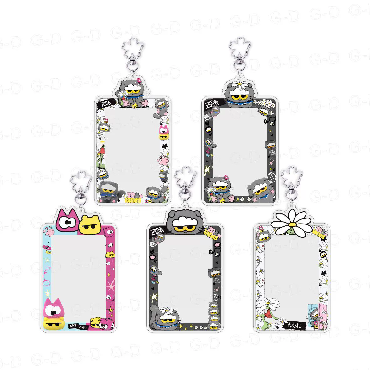 KPOP Cute Cartoon G-DRAGON FLOWER GD ZOA FRIENDS POP up Card Case