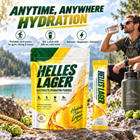 WELLBODY Helles Lager Poudre d'hydratation électrolytique sans alcool, 0 sucre, 0 glucides, 5 calories, réhydratation rapide, 30 sachets de 150g