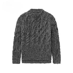 Pull-over d'hiver en polyester/coton pour hommes, col en O, écologique et anti-rides, manches longues douces - Product Image 1