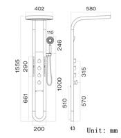 Ensemble de douche rond en acier inoxydable trois pièces de luxe léger, système de douche complet pour salle de bain, fabriqué en Chine