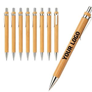 Stylo en bambou WSY145, logo personnalisé imprimé, stylo à bille en bois de bambou, gravure au laser, stylos écologiques avec clip métallique - Product Image 1