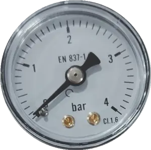 圧力計0-4barbLackスチールケース1/4Gパイプ圧力計水圧計