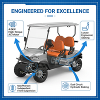 Voiturette de golf électrique tout-terrain Tarion haute performance, neuve, 4 places, 60V, sans entretien, 4KW, pneus tout-terrain, vitesse 35KM/H, autonomie 20-25 km