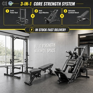 VIGFIT Disponibile - Pacchetto Attrezzatura Palestra Domestica 3 Pezzi: Smith Machine, Panca Pesi Regolabile con Leg Press e Hack Squat Machine - Product Image 1