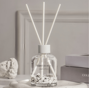 Venta al por mayor de lujo botella de vidrio transparente de larga duración flor romántica para caña difusor ambientador logotipo personalizado aromaterapia - Product Image 1