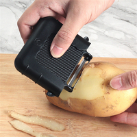 Hoogwaardige multifunctionele 3-in-1 metalen fruit-, groente- en aardappelschiller met vierkante snijfunctie voor meloenen, geschikt voor voedselgebruik