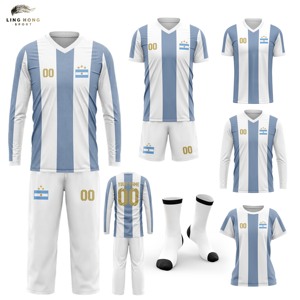 <span class=keywords><strong>Camiseta</strong></span> de Fútbol Unisex Sublimada Personalizada, Ropa Deportiva con Transferencia de Calor, Uniforme de Club de Fútbol Personalizable, Conjunto para Adultos, Servicio OEM, Otoño - Product Image 1