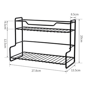 Cross-border Explosive Kitchen Double-layer Standing Type Stainless Steel <b>Waterproof</b> Towel Storage Rack Modern Multifunctional - Product Image 5