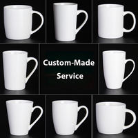 Mug de voyage en céramique vintage blanc crème personnalisable, épais, classique, rétro, forme et taille personnalisées, logo OEM, en stock, marque