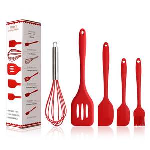 Nouveaux produits en Silicone, accessoires de maison et de cuisine, 5 pièces, aliments résistants à la chaleur, ustensiles de cuisine en Silicone, ensemble de spatules de cuisine bon marché