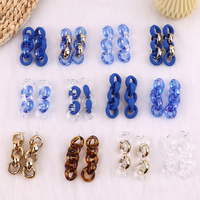 2024 beliebte Klein Blue Premium Schmuck Bernstein Laser transparente Goldkette Ohrringe für Frauen