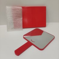 Miroirs en plastique robustes de couleur personnalisée de haute qualité Miroir de maquillage carré de poche Grand miroir à main en verre