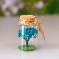 Bunga Gypsophila Alami Awet dalam Botol Kaca Mini, Pohon Baby's Breath Abadi untuk Souvenir Pernikahan, Dekorasi Rumah