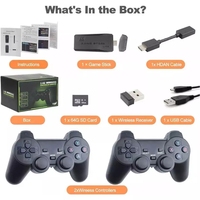 Console de jeu vidéo M8 Stick HD avec 2 joysticks sans fil, 64 Go, 4K, 20000 jeux