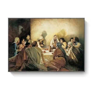<span class=keywords><strong>Leonardo</strong></span> <span class=keywords><strong>Da</strong></span> <span class=keywords><strong>Vinci</strong></span> famoso "l'ultima cena" Poster a olio astratto in tela Art déco murale religioso di Gesù cristiano per soggiorno - Product Image 5