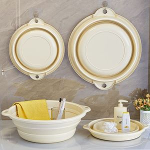Ensemble de lavabos pliants en plastique, ronds, portables, à fixer au mur, pour dortoir et salle de bain - Product Image 2