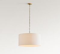 Yihao Liquidation Intérieur Salon Simple Mental et Blanc Lin Tambour Ombre Vintage Laiton Finition Pendentif