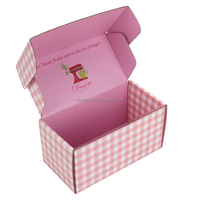 Boîte d'emballage alimentaire réutilisable à carreaux roses, imprimé floral – Boîte cadeau personnalisable, écologique et de qualité alimentaire pour gâteaux