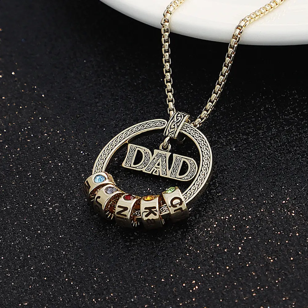 Happy Fathers Day Gifts 2023 Fashion Men Stainless Steel Necklace Father Daughter Necklace