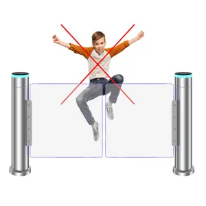 Puertas de seguridad automáticas para el hogar, sistema de Control de acceso de puerta giratoria, con sistema de barrera de solapa