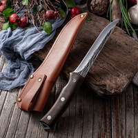 Couteau à découper en bois de rose rouge, couteaux de Chef forgés de haute qualité outil de coupe utilitaire tranchant manche d'anis d'étoile en bois de rose rouge