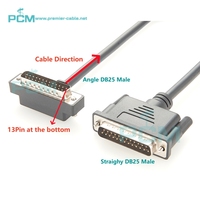 Câble série Slim Fit DB25 mâle à mâle Angle profil bas D-Sub 25Pin câble RS232 peu encombrant