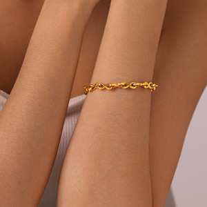 Pulsera de Cadena Infinita Geométrica Minimalista al por Mayor, de Acero Inoxidable Pulido, Antidesvanecimiento, Accesorios de Uso Diario para Damas - Product Image 3