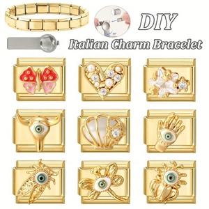 Italian Micro-inlaid Gold Plated Stainless Steel Bracelet Simple Fashion Kids DIY Patch Accessories Gift - Product Image 4