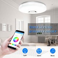 Plafonnier intelligent LED RGB coloré + CCT3 à gradation, avec commande via application et télécommande, et haut-parleur musical, pour Chambre, Salon, Salle à manger, Café, Bar, Comptoir
