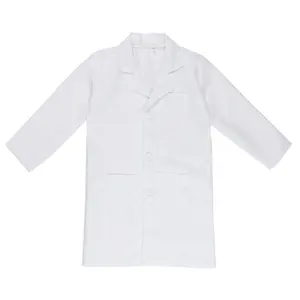 Unisex Boys Girls Long Sleeves Doctor Cosplay Uniform Halloween Party Costume Lab White Coat For Kid Playing Games