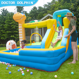 Château gonflable Dr Dauphin <span class=keywords><strong>Dinosaure</strong></span> <span class=keywords><strong>Basket</strong></span>-ball Super Glissade Amusant pour enfants 335x275x245cm 3 personnes - Product Image 3