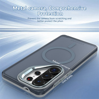 Étui de téléphone magnétique en TPU+PC avec cadre de caméra caché et bordure surélevée, coque antichoc anti-rayures pour Samsung Galaxy A57/A37/A17