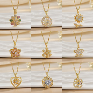 हॉट सेलिंग ट्रेंडी स्टेटमेंट सोना स्टेनलेस स्टील हार्ट तितली पेलेंट चेन महिलाओं के लिए हार डिजाइन उपहार गहने - Product Image 3