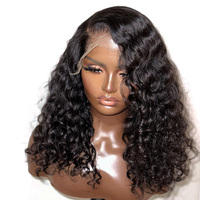 Perruque Lace Front Courte Bob HD en Cheveux Brésiliens Naturels pour Femmes Noires, Style Afro Kinky Curly