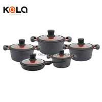 Ensemble de casseroles en granit de haute qualité pour la cuisine, ustensiles de cuisine antiadhésifs en marbre, aluminium et céramique, ensemble de casseroles de cuisine en gros
