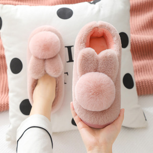 Slides Slipper Women Winter Shoes Rabbit Cute Kawaii Slippers Girls Student Warm Fashion Indoor <b>Sliders</b> - Product Image 4