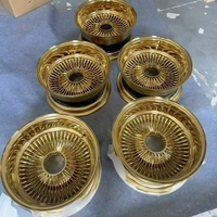 Ruedas de Alambre de Acero GW de 14x6 y 14x7 Pulgadas, 5x120.65, 5x127, 5x114.3, Estilo Lowrider, 72 y 100 Radios, para Chevy Impala, Cadillac Fleetwood
