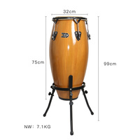 Ensemble de congas classiques en érable robustes et durables CFC2 Factory avec peaux en cuir de vache multicolores
