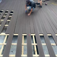 Revêtement de terrasse WPC co-extrudé de luxe, revêtement de sol en bois-plastique de haute qualité, durable, imperméable, pour villa, cour, terrasse