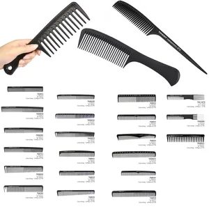 Atacado Salon Barber Ferramentas Corte Pente Para Hiar Crescimento Detangling Pente De Cabelo De Carbono Set Para As Mulheres