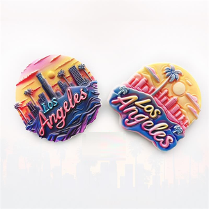 Imán de Refrigerador Personalizado con Diseño de Atardecer en Los Ángeles, Estilo Retro 3D de Alta Calidad, Decoración para Habitación, Regalo, Recuerdo - Product Image 3