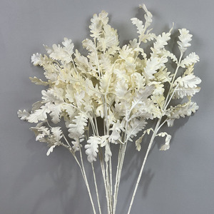 Feuille de fougère artificielle blanche, imitation immortelle, chrysanthème argenté, décoration de mariage HH-2214 - Product Image 4