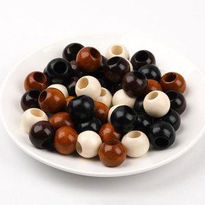 Wood Beads 20mm Round Large Hole For Bracelet Making DIY Craft Jewelry Making Accessories Colored Loose Beads - Product Image 1